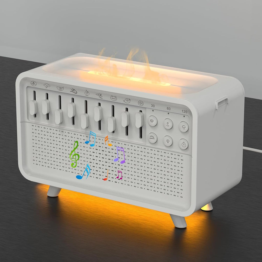 White Noise Sleep Aid Device with Bluetooth Speaker and Aromatherapy Humidifier
