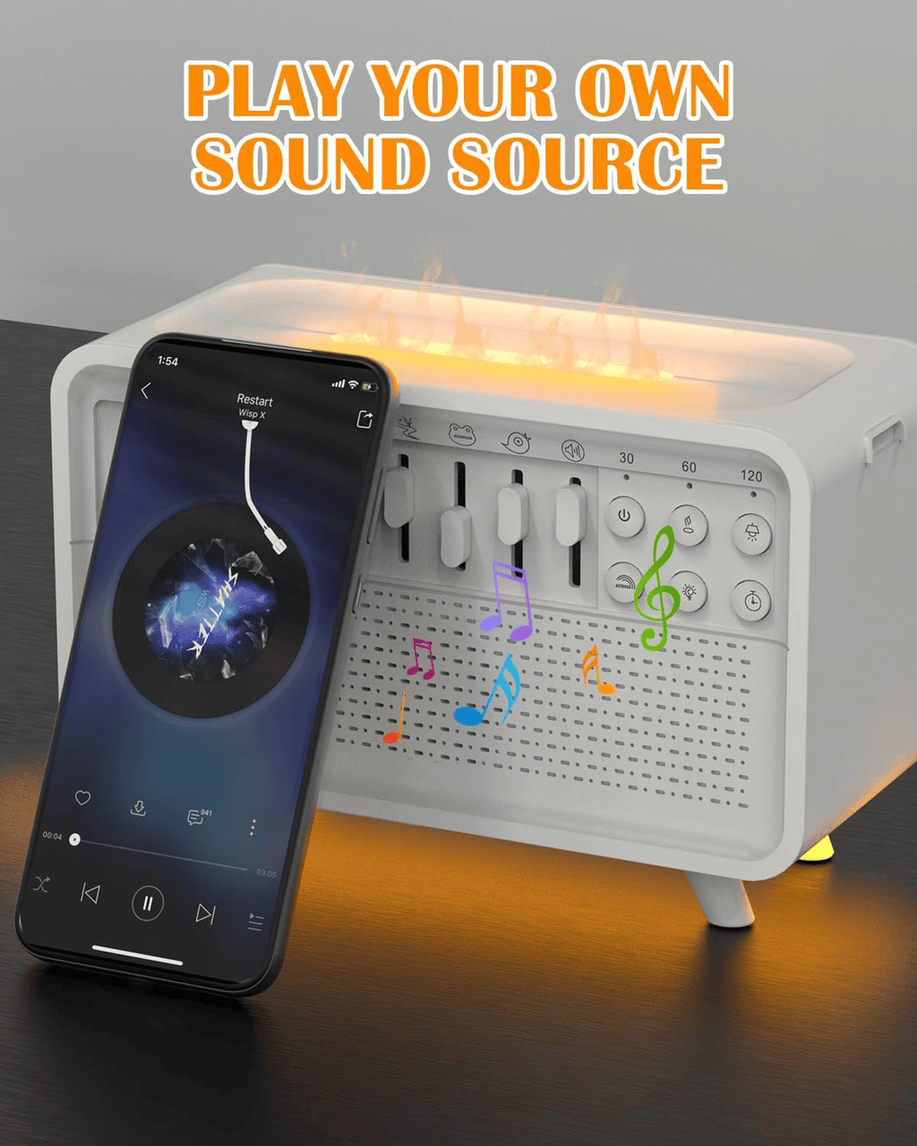 White Noise Sleep Aid Device with Bluetooth Speaker and Aromatherapy Humidifier