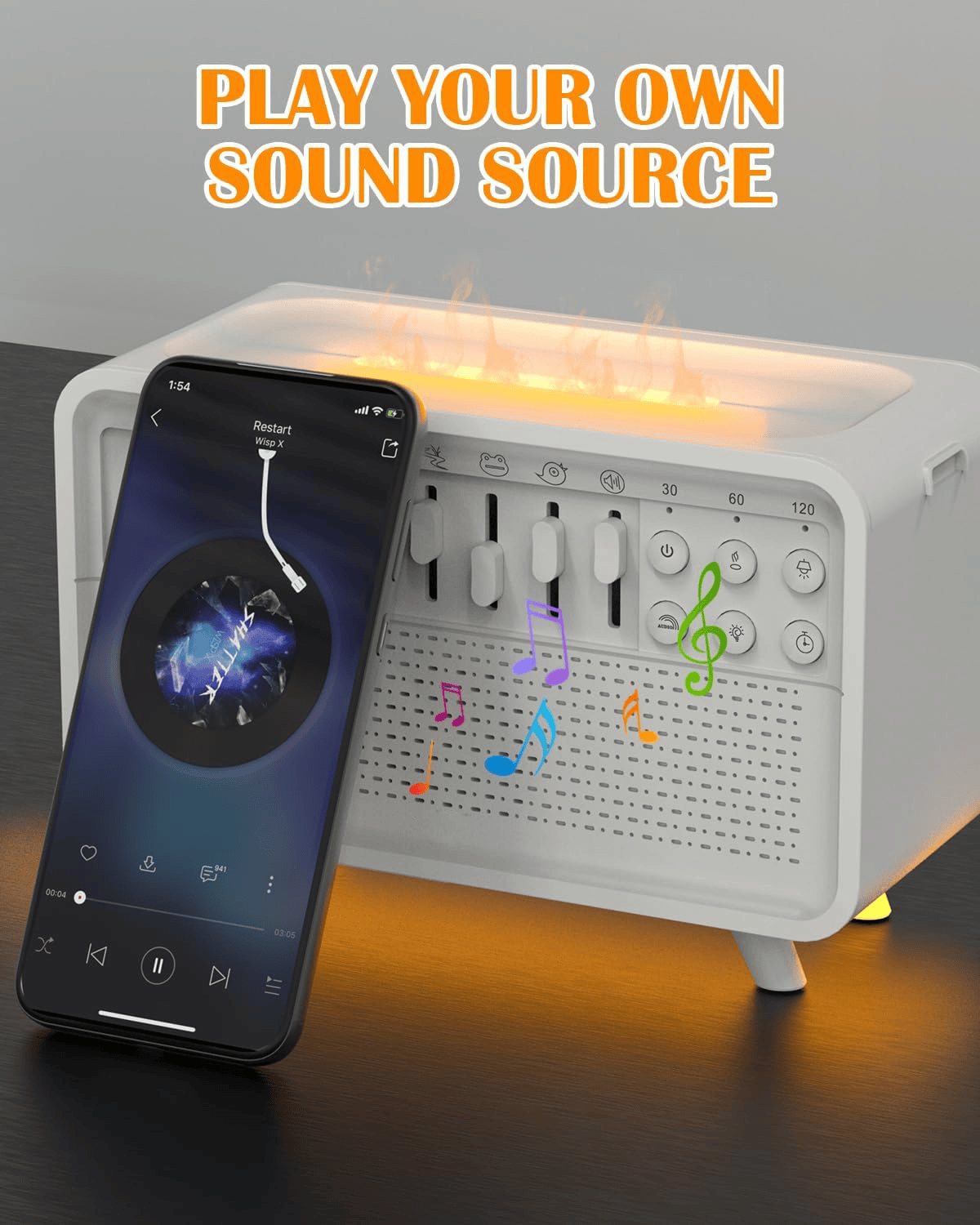 White Noise Sleep Aid Device with Bluetooth Speaker and Aromatherapy Humidifier