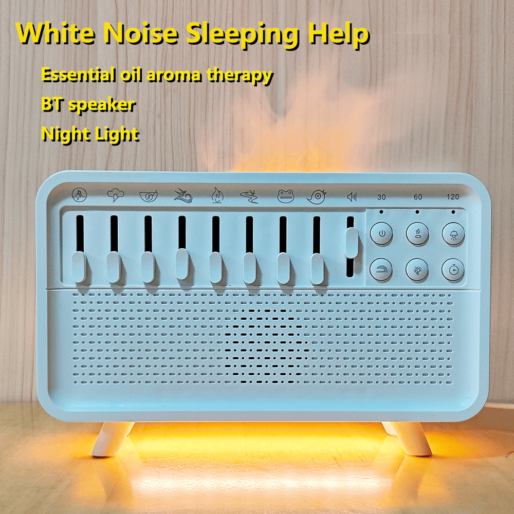 White Noise Sleep Aid Device with Bluetooth Speaker and Aromatherapy Humidifier