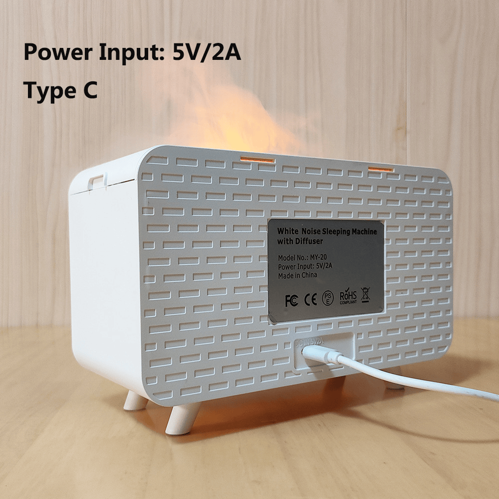 White Noise Sleep Aid Device with Bluetooth Speaker and Aromatherapy Humidifier